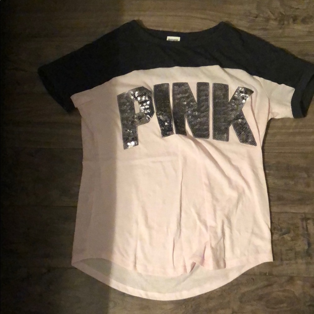 Victoria Secret Pink sequined short sleeved top